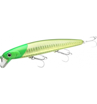 Vobleris Lucky Craft Flash Minnow SW 110 SP Laser Green Head Chart